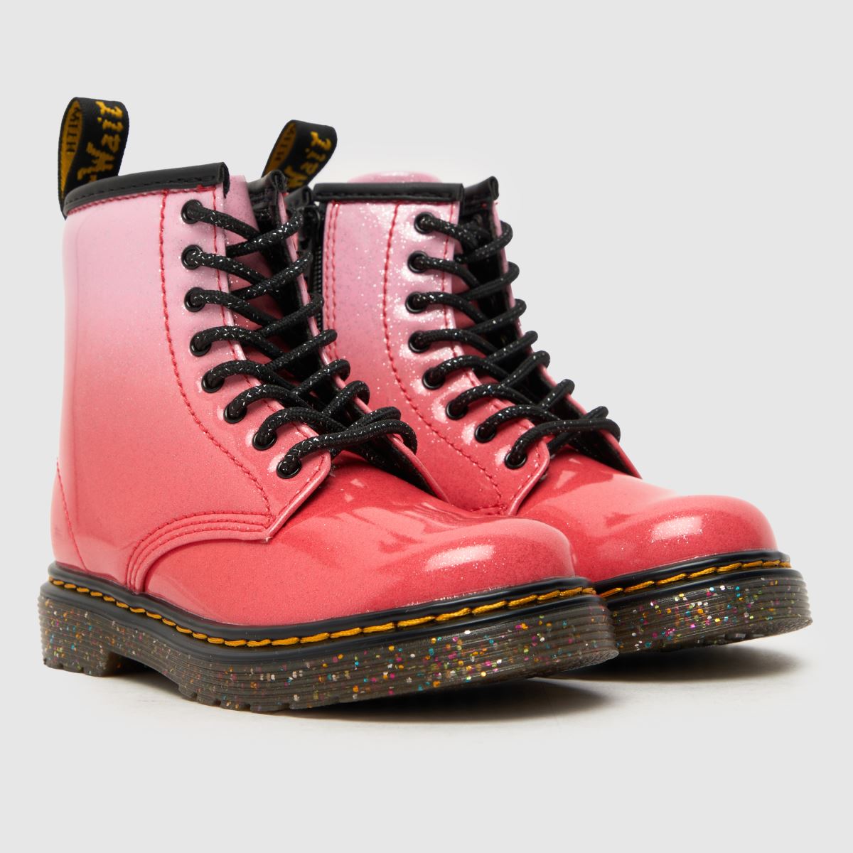 Dr Martens rosa 1460 glitter flickstövlar för småbarn