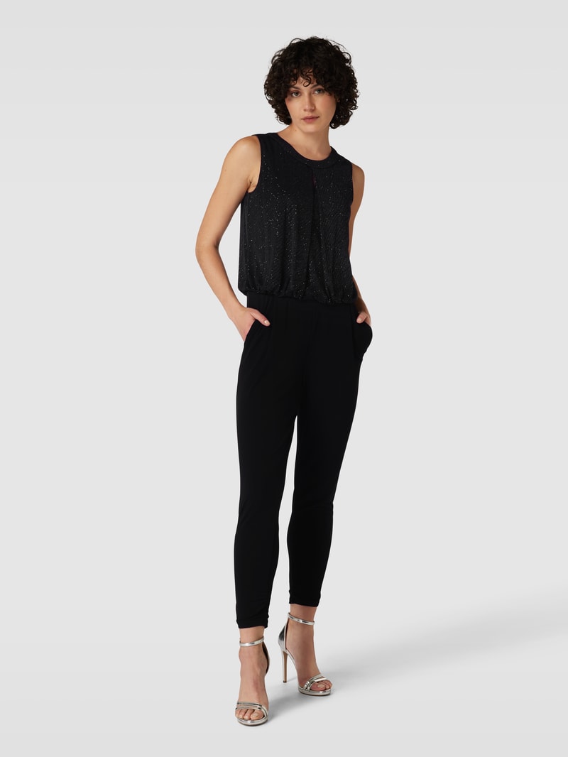 Jumpsuit mit Strasssteinbesatz in black