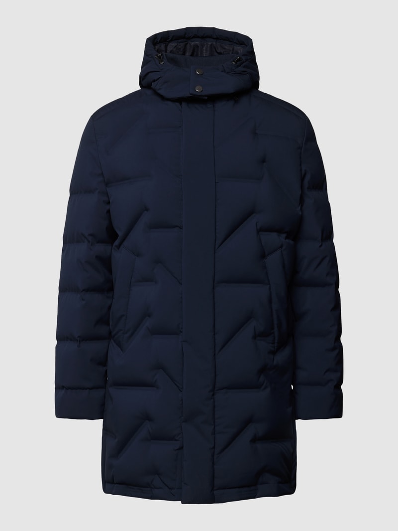 Steppjacke mit abnehmbarer Kapuze in marineblau