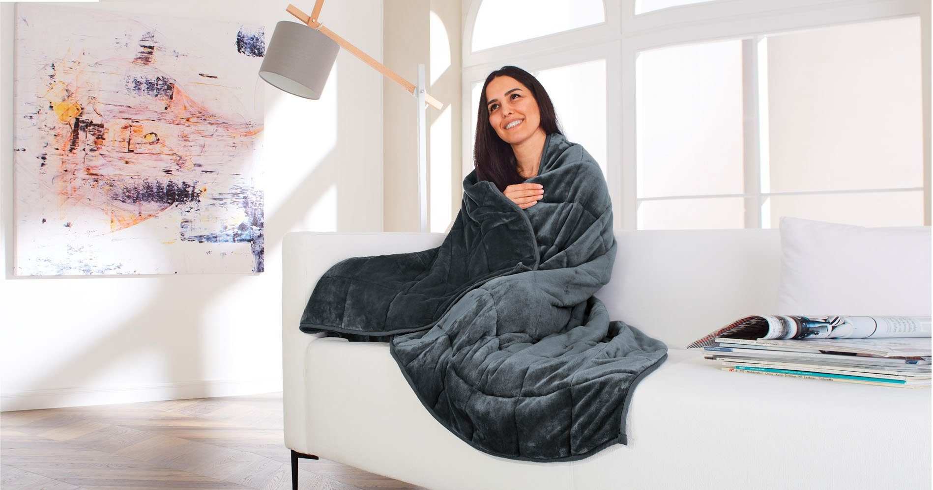 Gewichtsdecke, Connis Entspannungsdecke 6kg, Conni Oberkircher´s, Füllung: Glasperlen & Polyester, Bezug: Polyester, Stress befreiend mit Kuscheleffekt