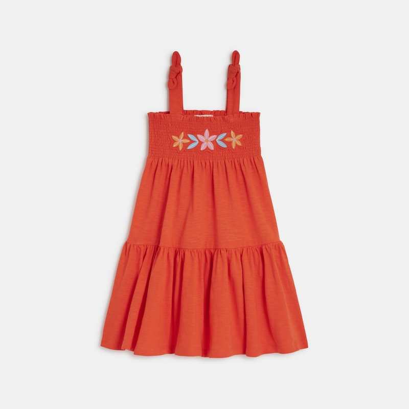 Robe bébé fille rouge avec broderies Catimini