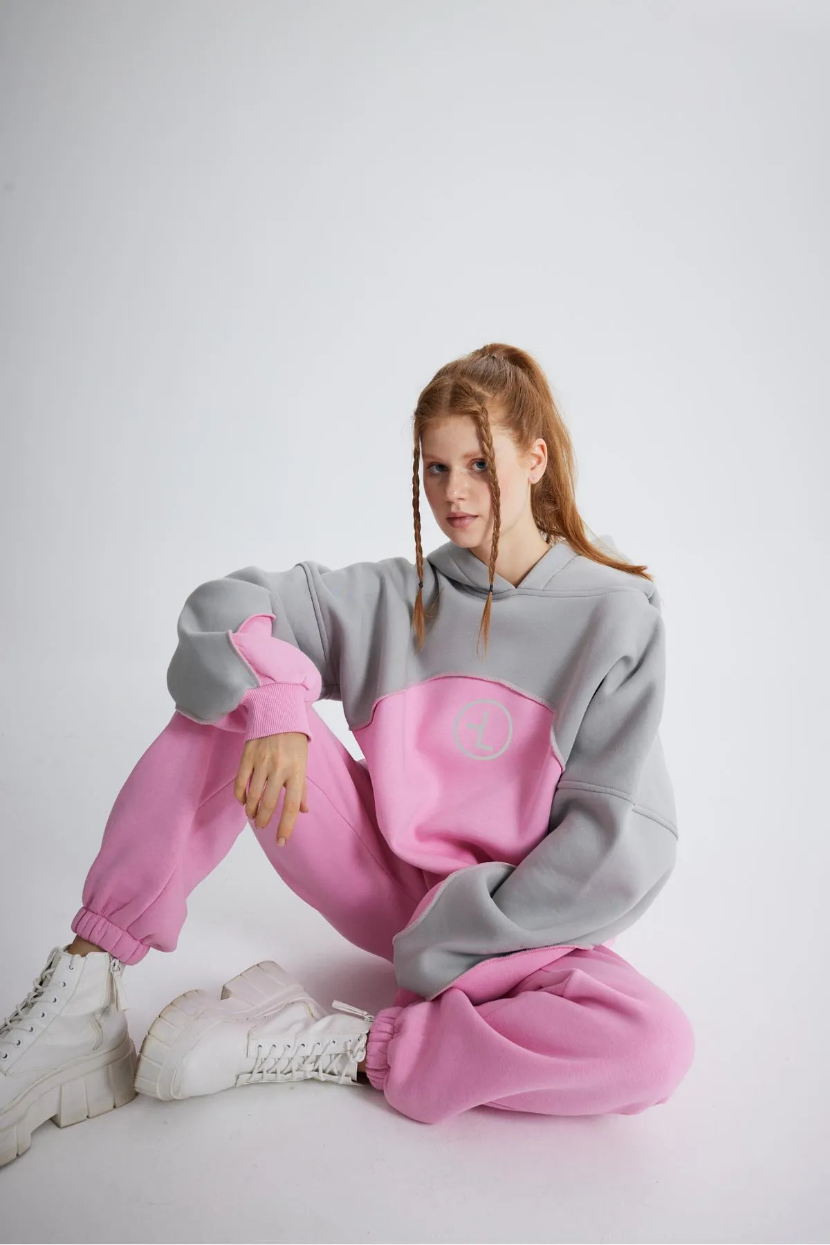 HOLLY LOLLY  Erhöhte 3-Faden-Stoff-Revenge-Jogginghose in Rosa