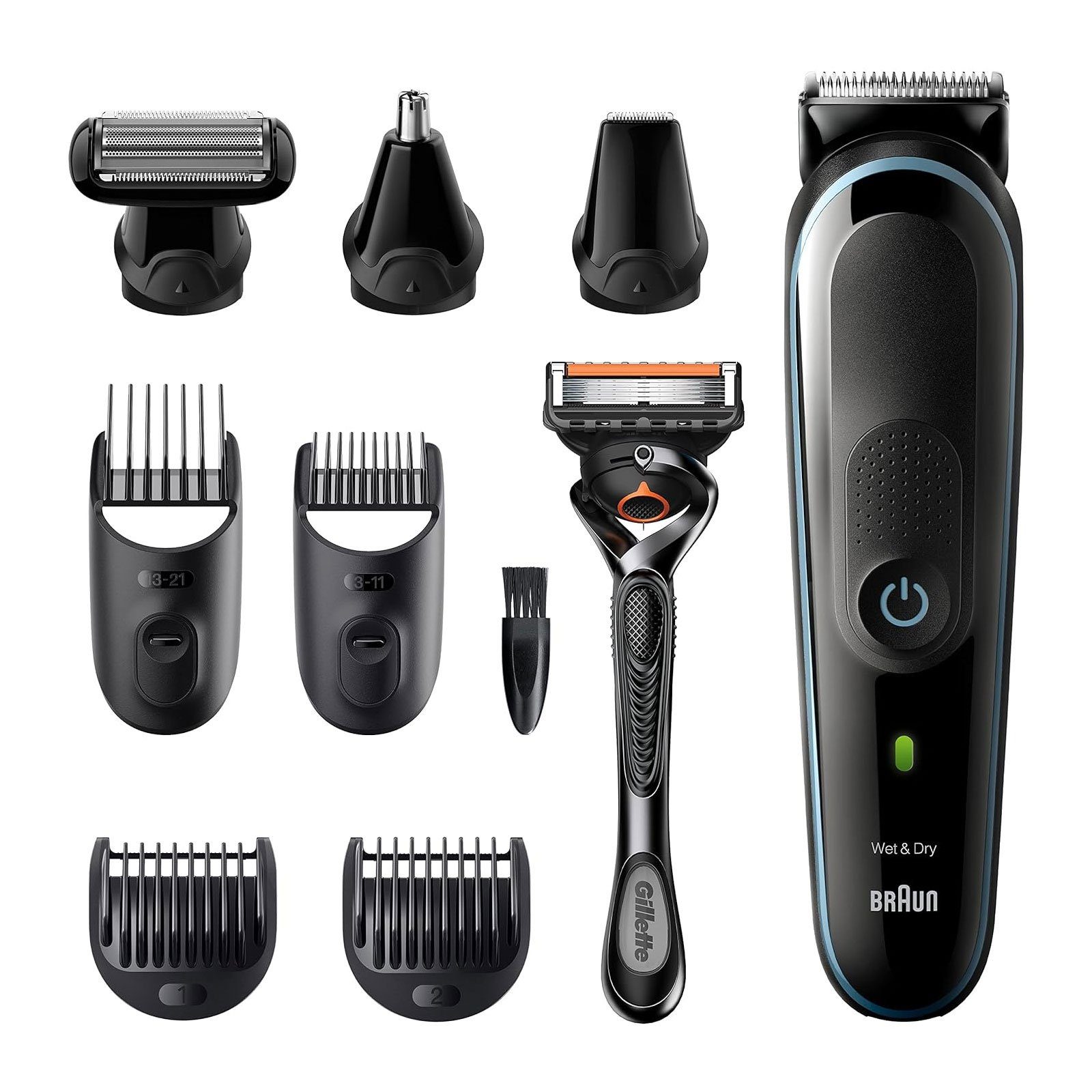 Braun Gesichtshaarrasierer MGK5, 9-in-1,100% Kontrolle, leistungsstarkem Akku
