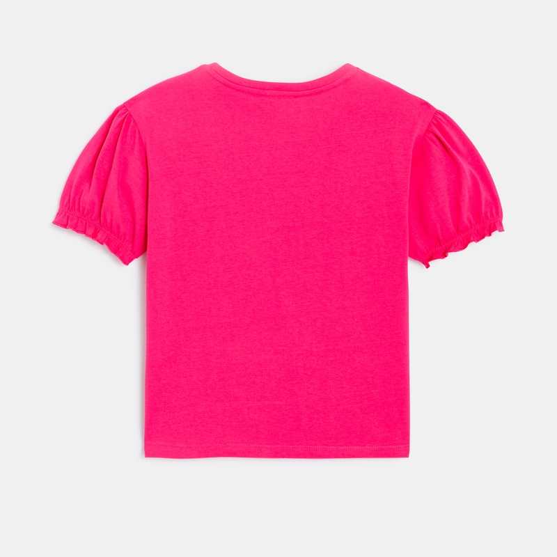 T-shirt fille rose en coton recyclé Catimini