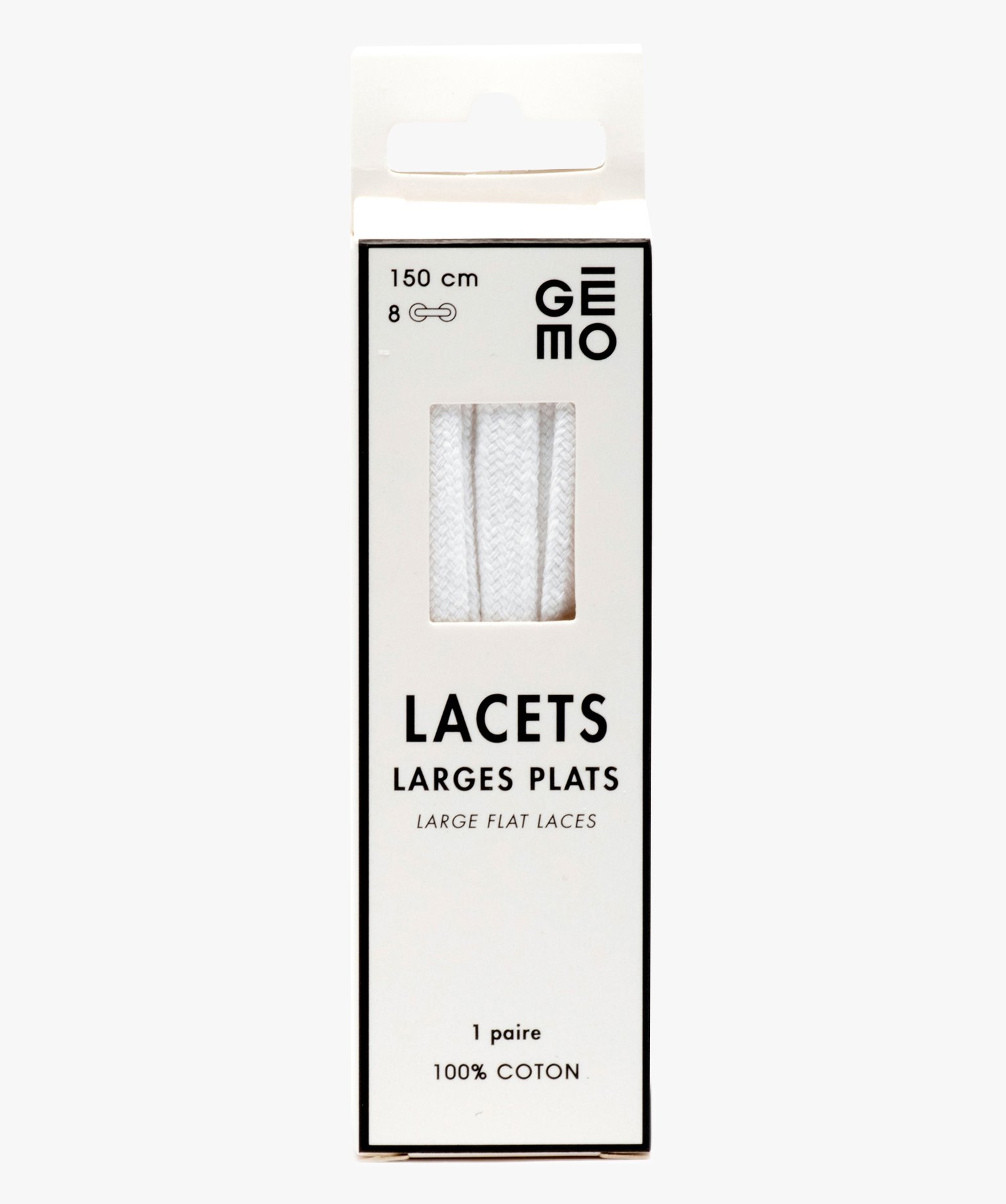 Lacets plats larges - 150 cm blanc | GEMO