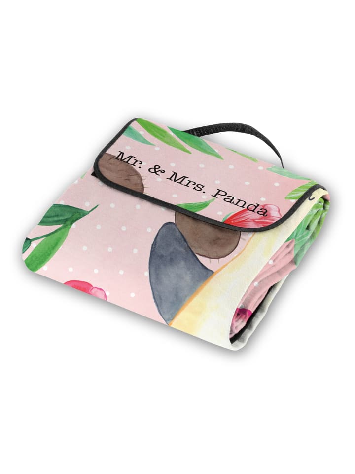 Mr. & Mrs. Panda Picknickdecke Pinguin Kokosnuss mit Spruch in Bunt günstig kaufen onesize