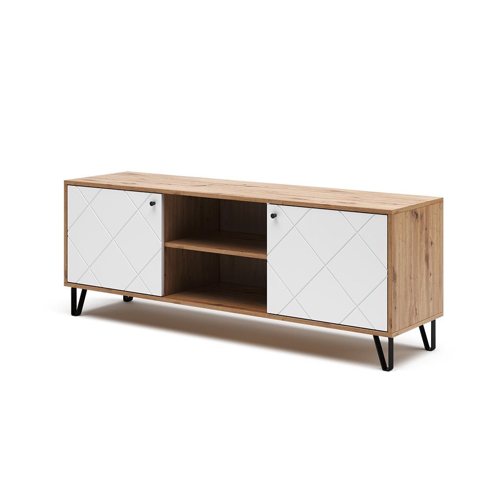 Vicco Lowboard TV-Schrank NIZZA Artisan/Weiß