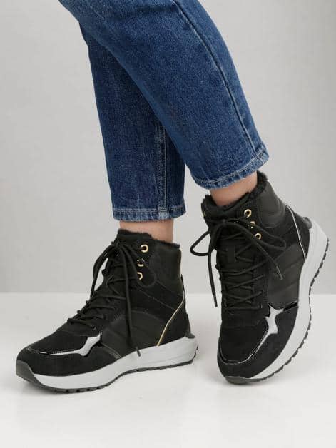 Schnürstiefelette mit Warmfutter