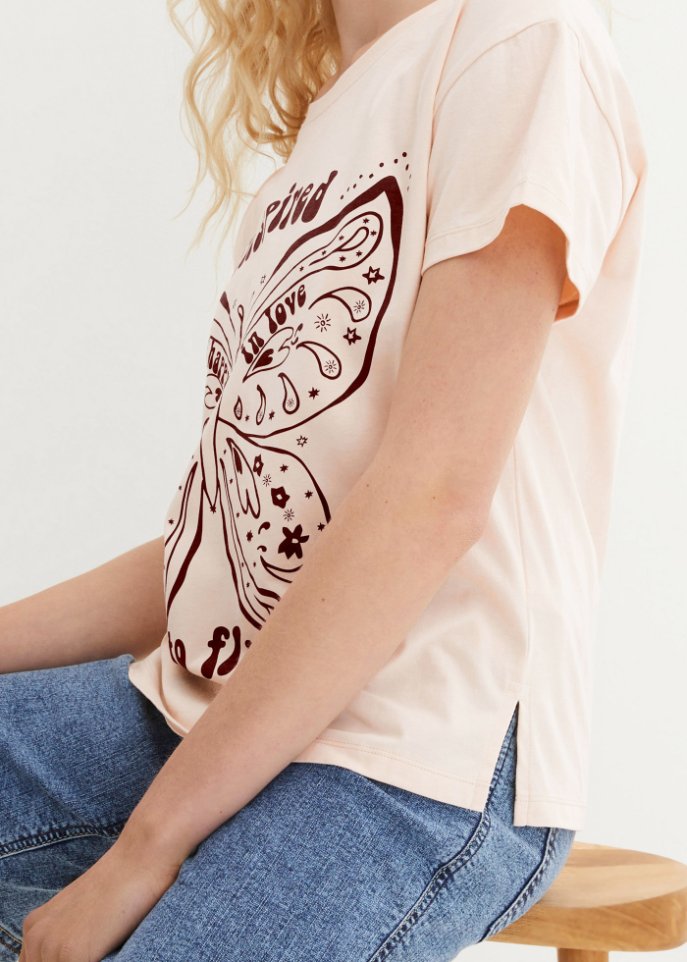 T-Shirt mit platziertem Druck aus Bio-Baumwolle