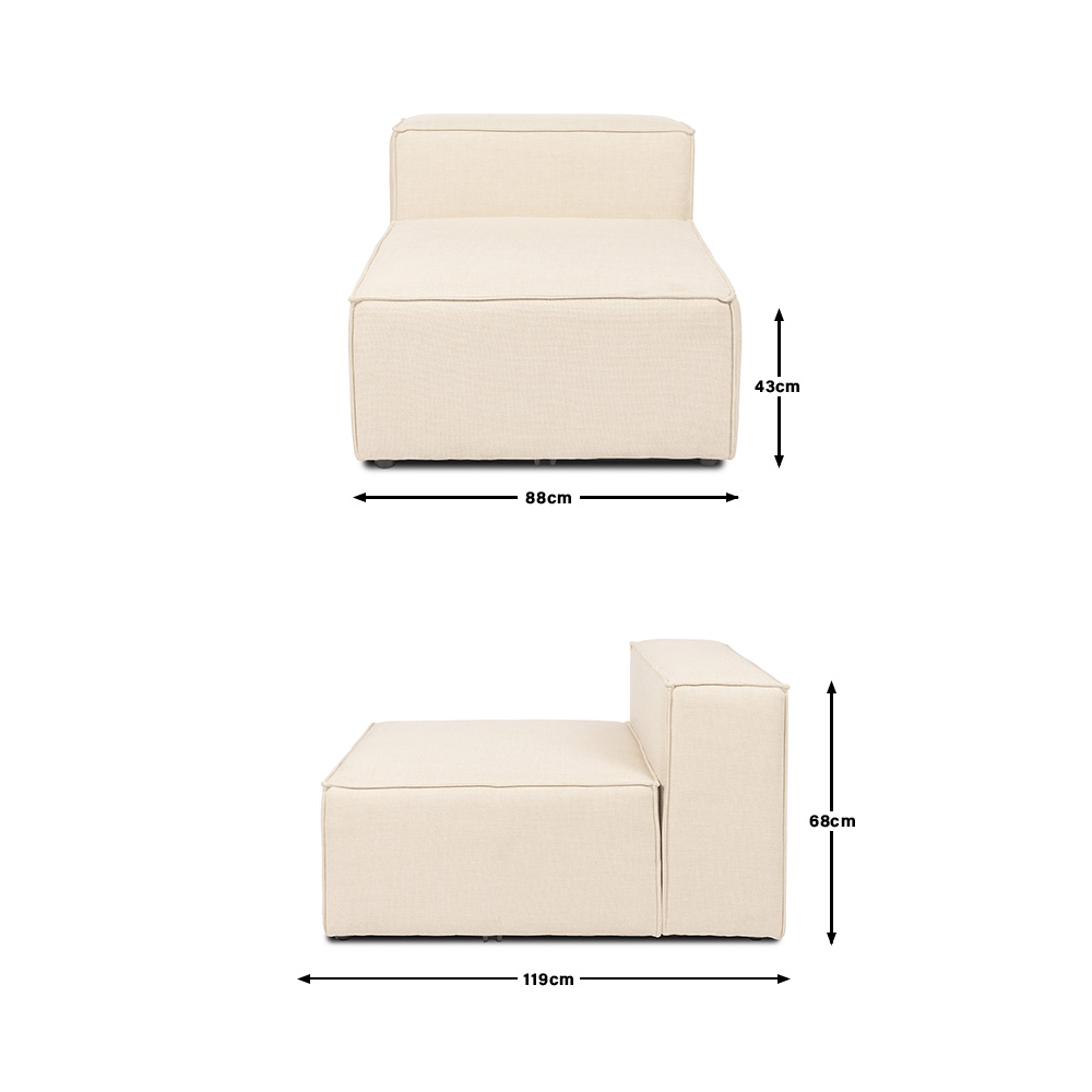 Home Deluxe Modulares Sofa VERONA Mittelsofa - beige