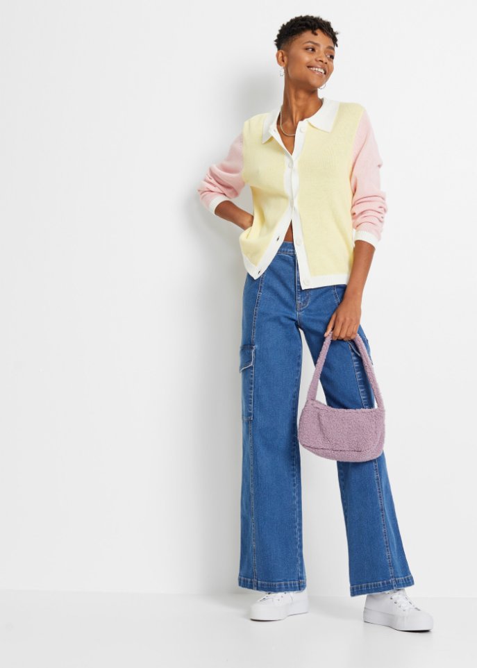 Strickjacke mit Colorblocking