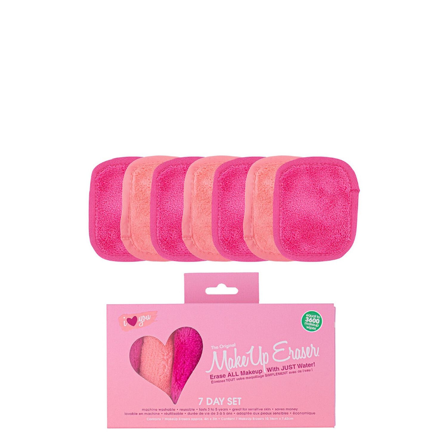 Make Up Eraser I <3 You 7 days Set Serviette démaquillante réutilisable