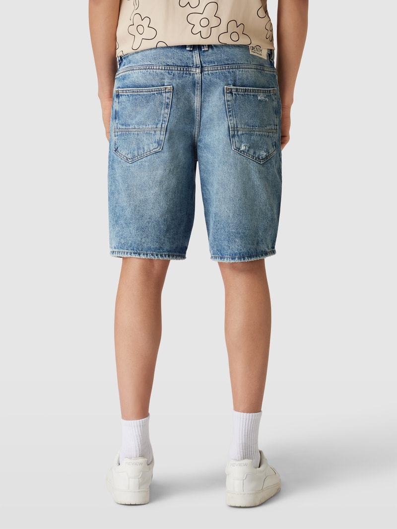 Loose Fit Jeansshorts im Destroyed-Look in jeans