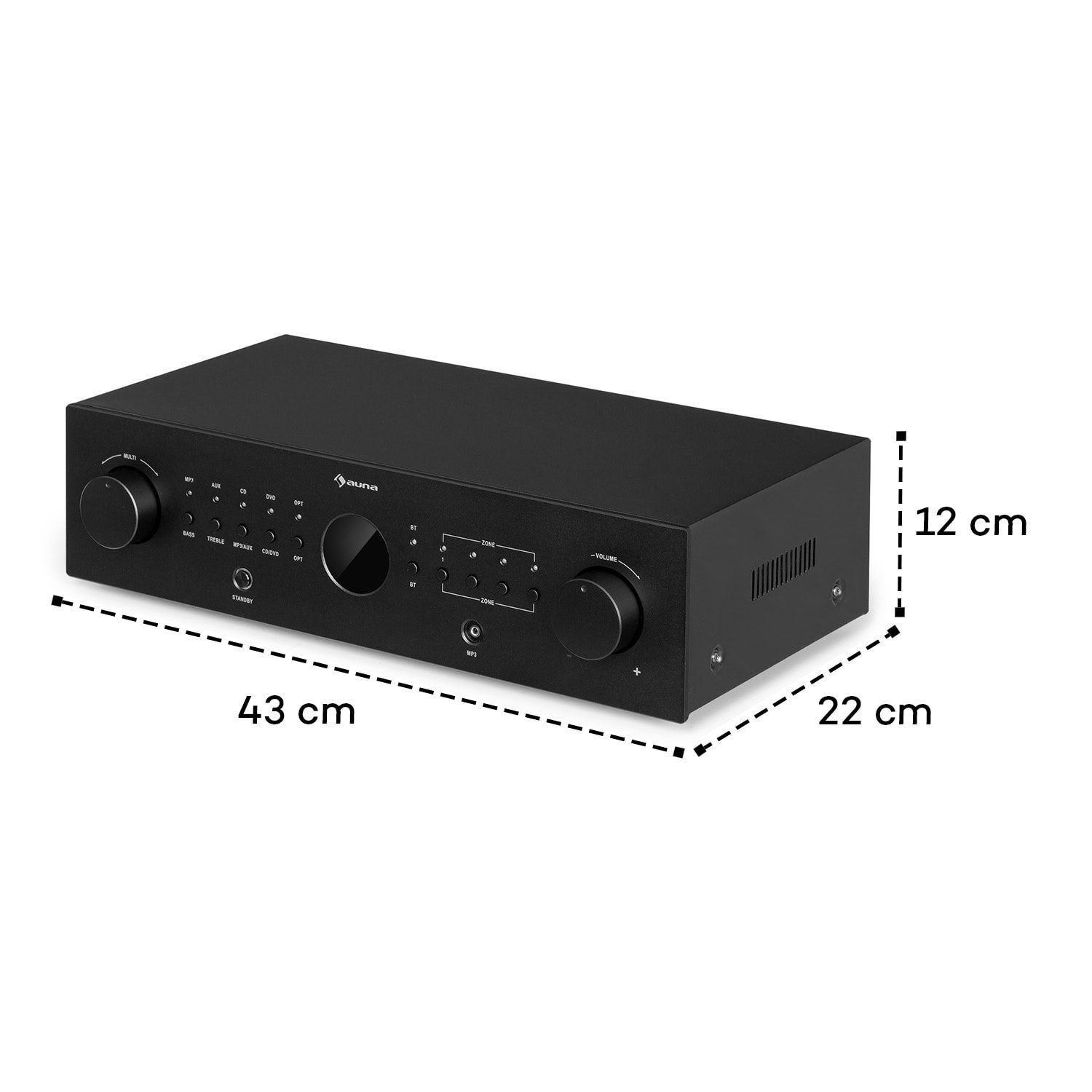 Auna AMP-CD950 DG Audioverstärker (Anzahl Kanäle: 4-Kanal, 800 W, Digital Audio Bluetooth Verstärker HiFi Stereo Amplifier Multikanal)