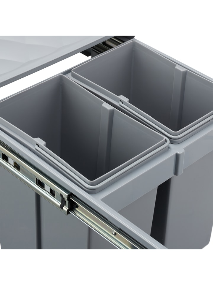 relaxdays Mülltrennsystem Grau Deluxe 4x8L günstig kaufen onesize