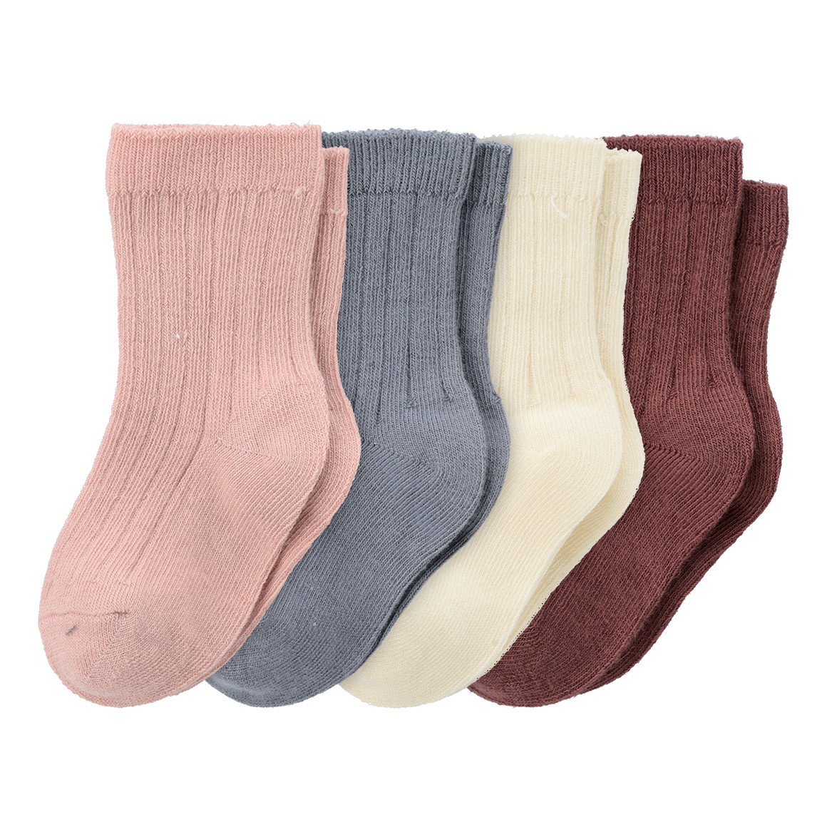 4 Paar Baby Socken mit Rippstruktur