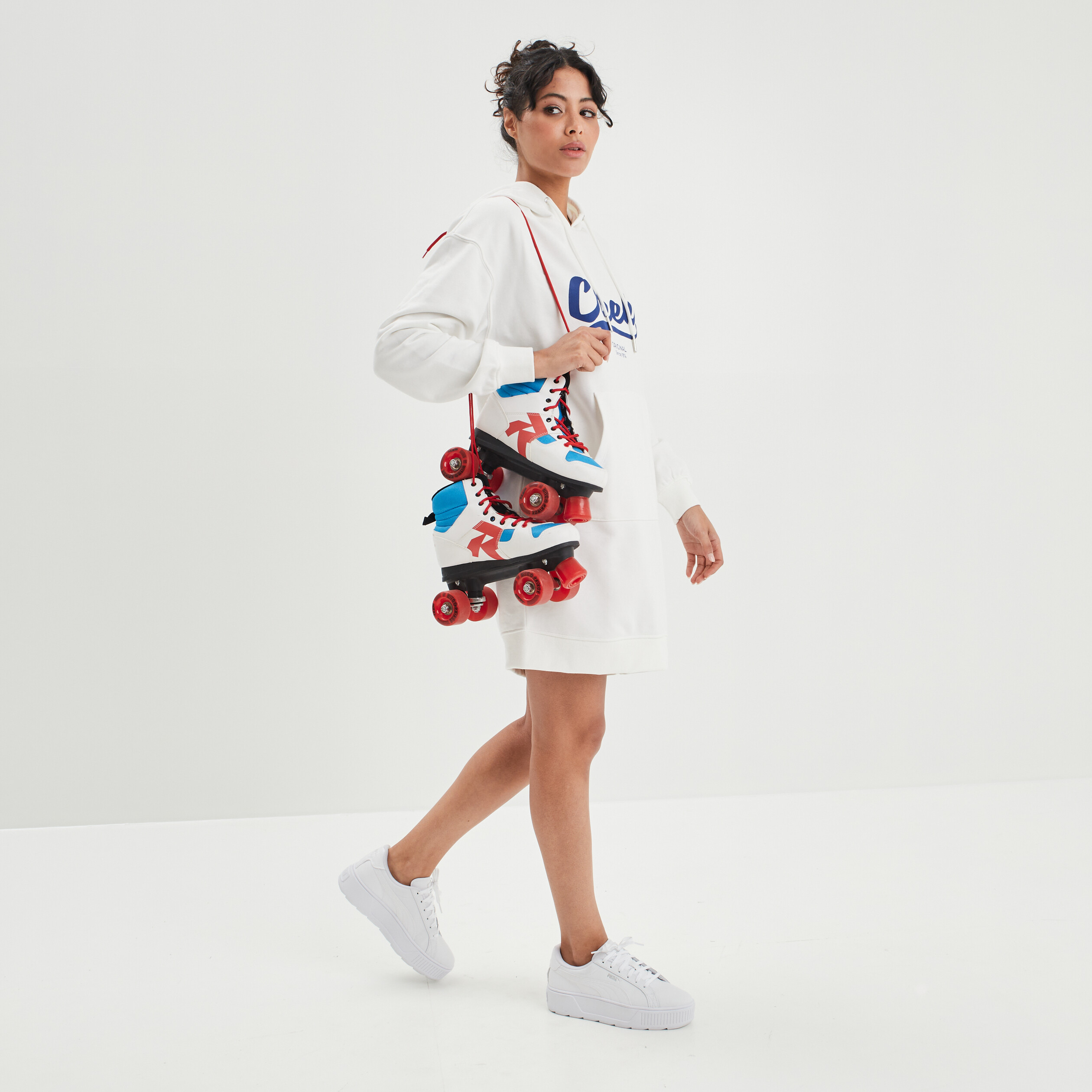 Robe sweat droite à capuche Creeks ivoire femme | La Halle