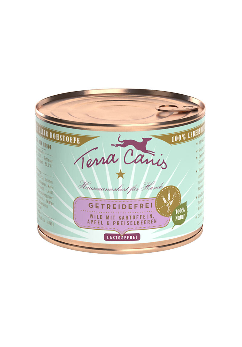 Terra Canis Hundenassfutter Terra Canis Getreidefrei Adult 12x200g Wild mit Kartoffeln, Apfel & Preiselbeeren