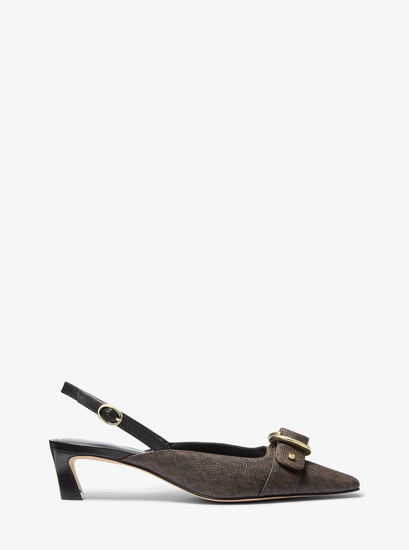 Jaden Signature Logo Slingback Pumps - SVART/BRUN