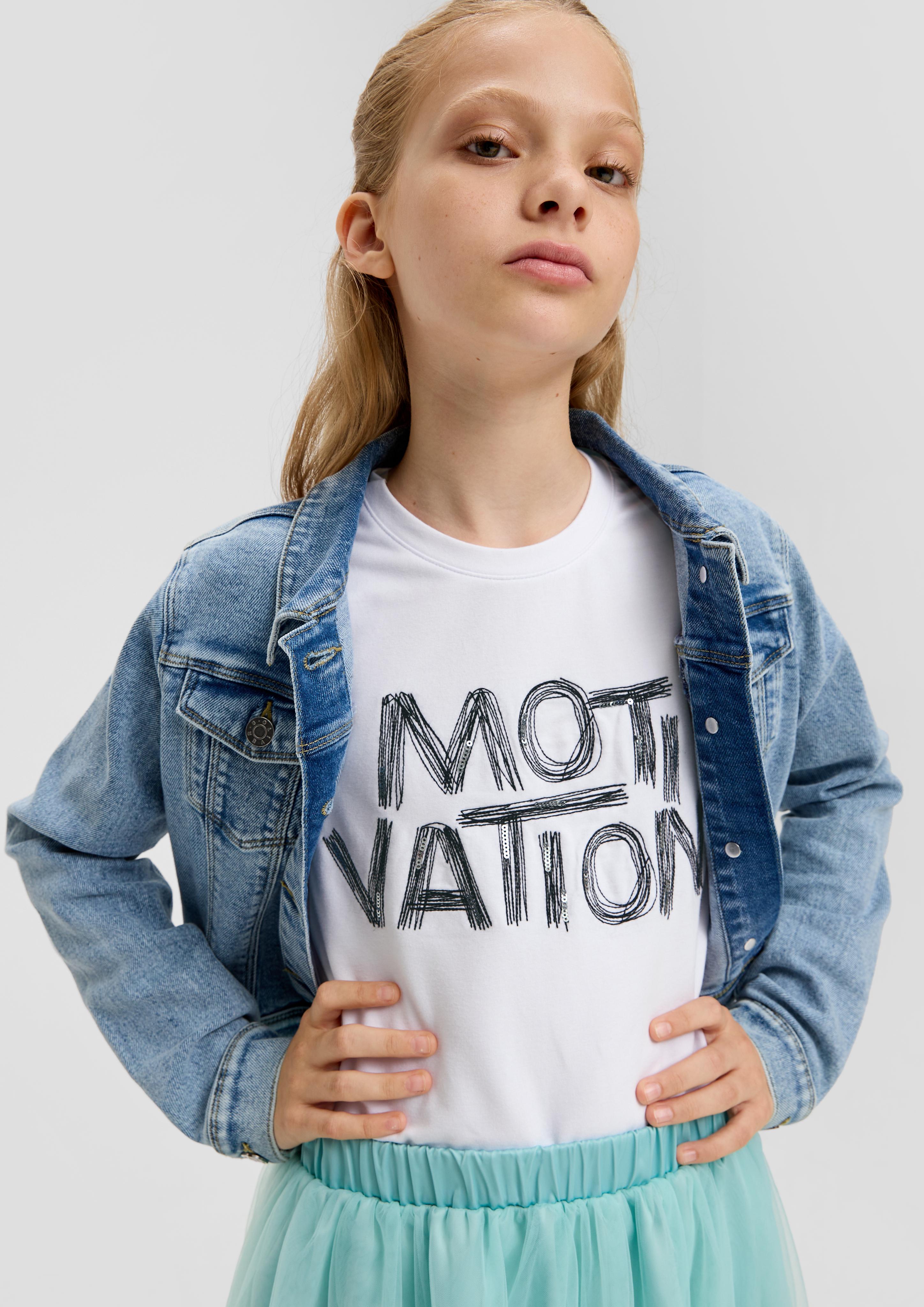 T-Shirt mit Pailletten-Details  2140209-0100