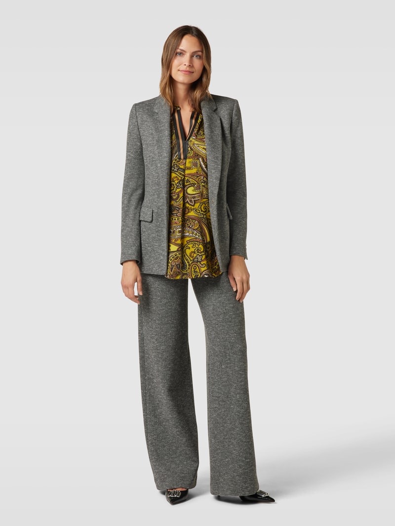 Bluse mit Allover-Muster in senfgelb