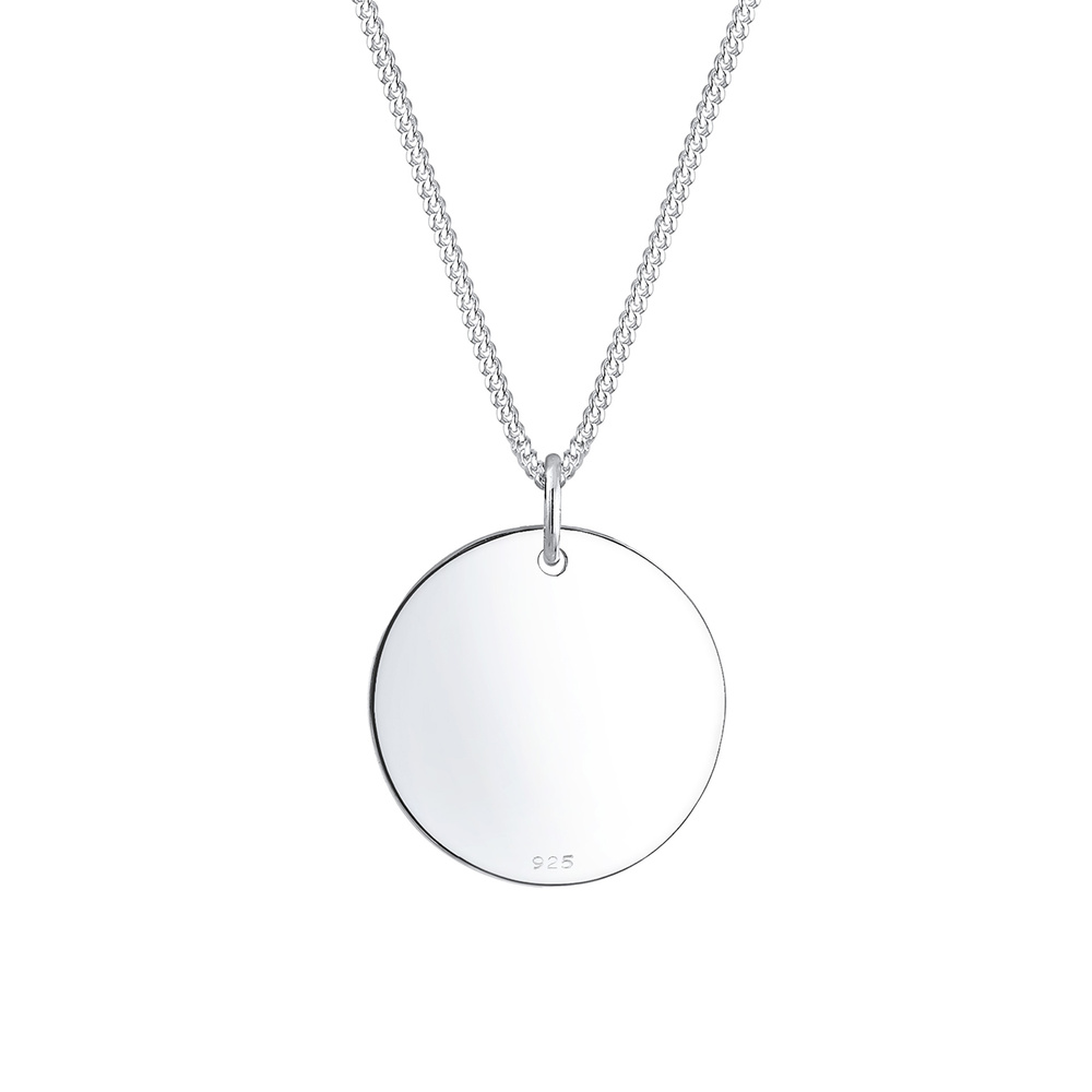 Elli Elli Collier Femme Paillette Cerf Gravure - (925/1000) Argent Bijoux