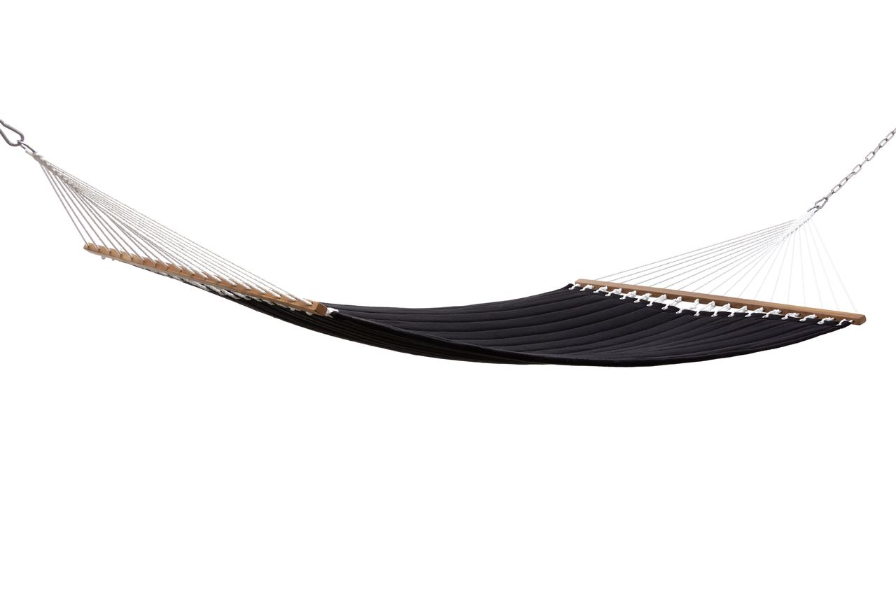 Grasekamp Stabhängematte 200 x 140 cm gepolstert Schwarz Hängematte Hammock Mehrpersonen 160 Kg