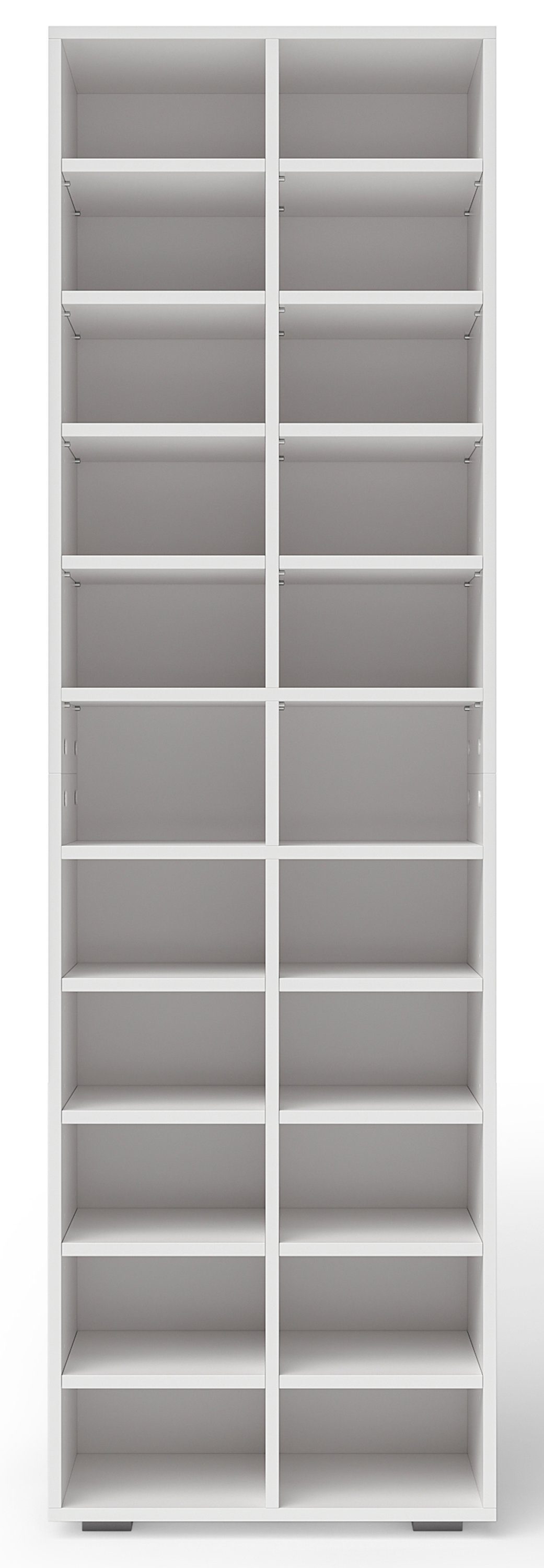 Bellamio Bücherregal Arve, Standregal, Regal weiß, 22 Ablagefächer, umbaubar zu 2 Regalen, Maße 183 x 33 x 54 cm