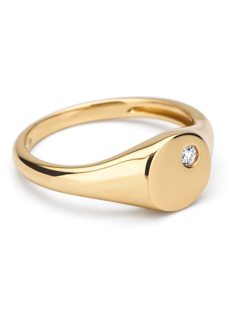 Inel cu vârf de diamant din aur galben, diamant de 0.03ct, comori atemporale