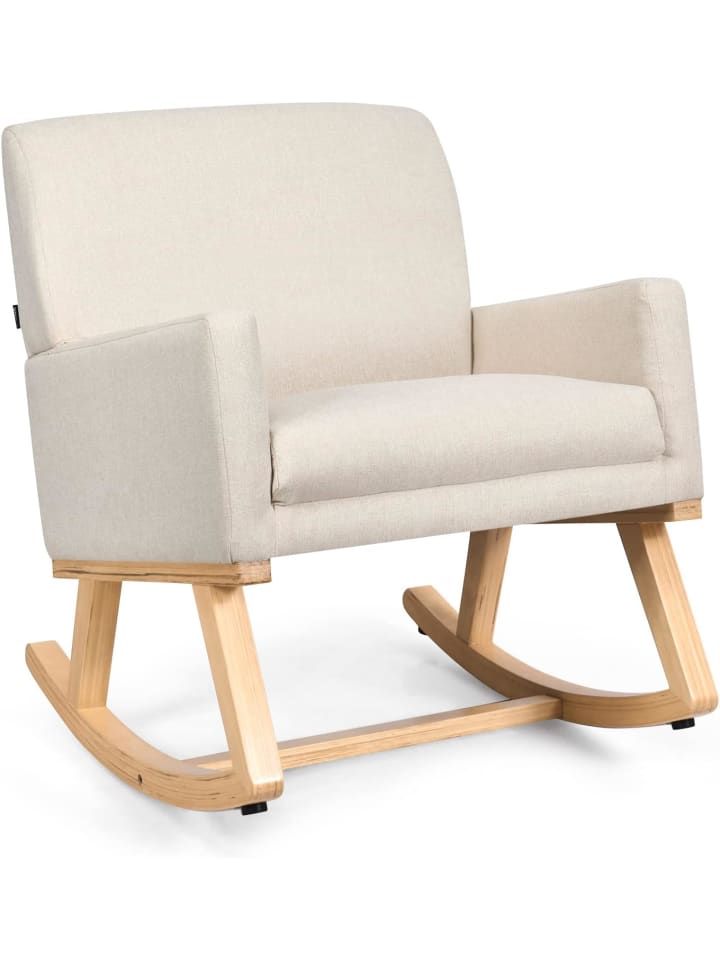 COSTWAY Schaukelstuhl in Beige günstig kaufen 85 cm
