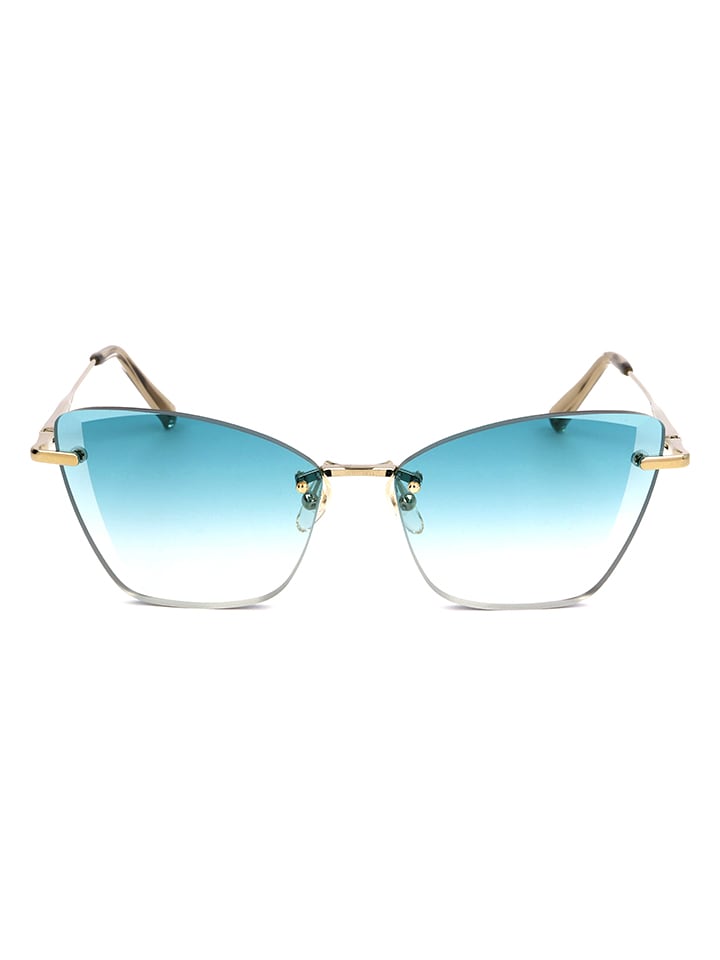 Longchamp Damen-Sonnenbrille in Gold/ Türkis günstig kaufen 57