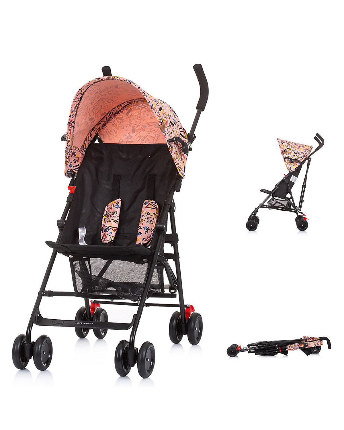 Kinderwagen Amaya Sonnendach verstellbar, zusammenklappbar, Korb Buggys