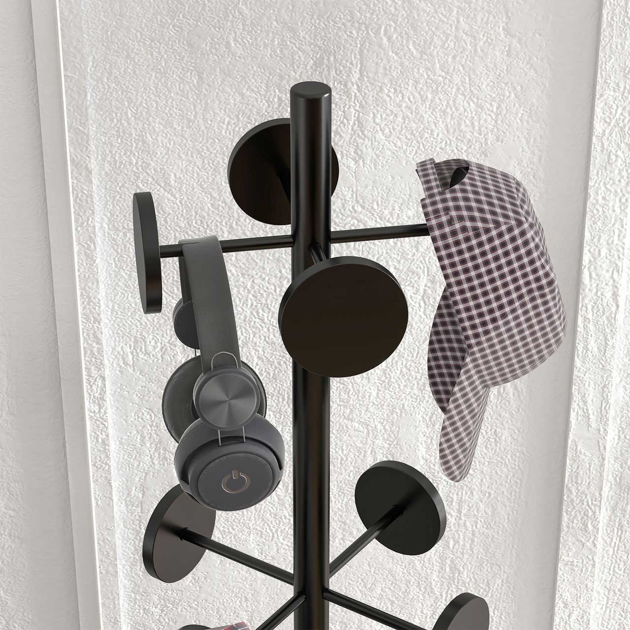 HOMCOM Garderobenständer, Kleiderständer, Garderobe mit 8 Haken für Kleidung