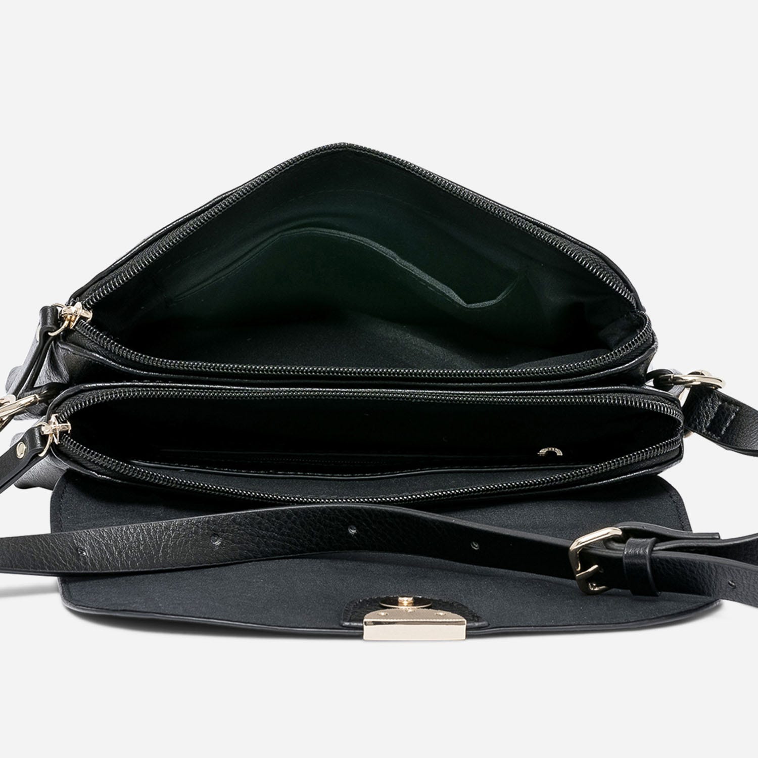 Sac bandoulière noir à double compartiment