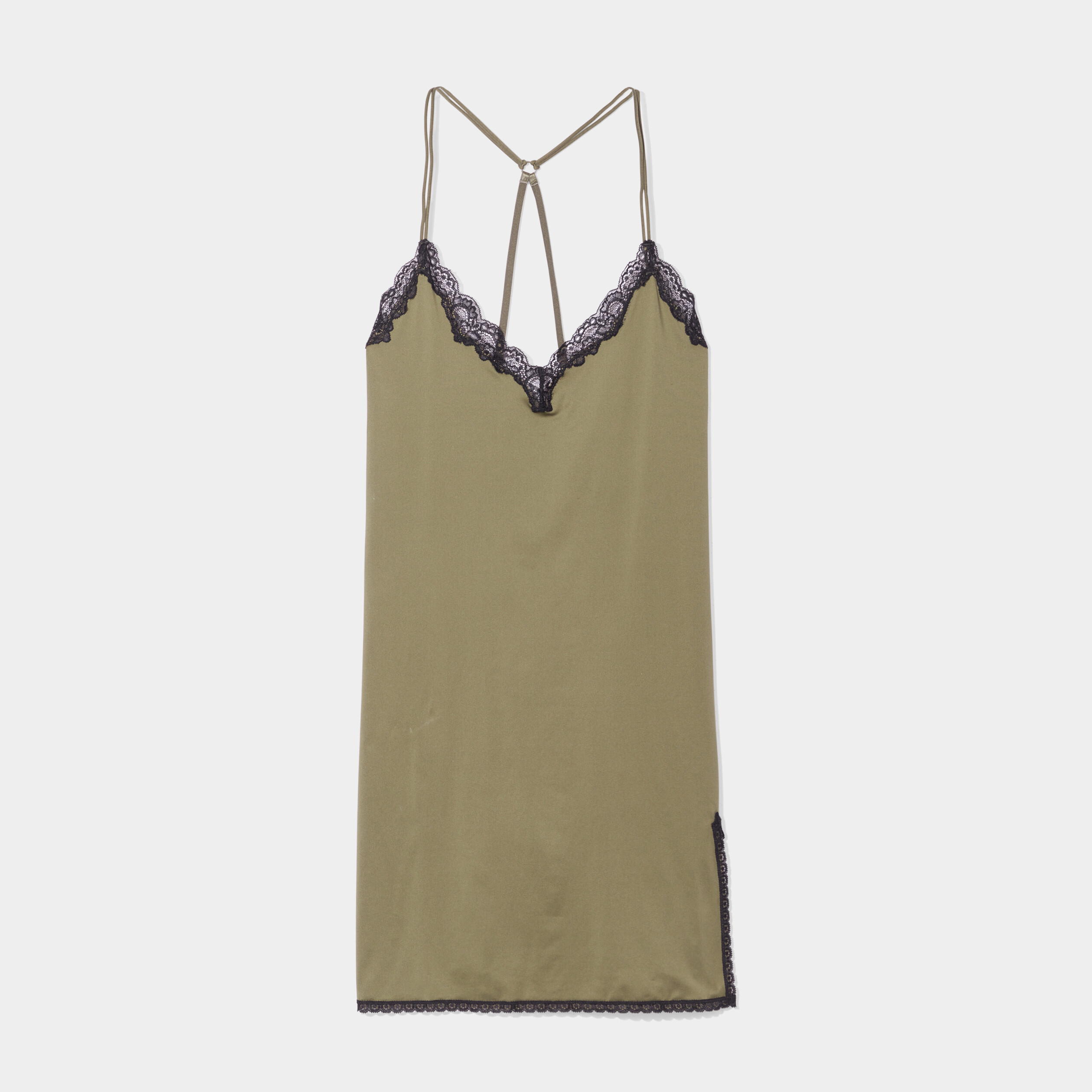 Nuisette à bretelles dos croisé vert kaki femme | La Halle