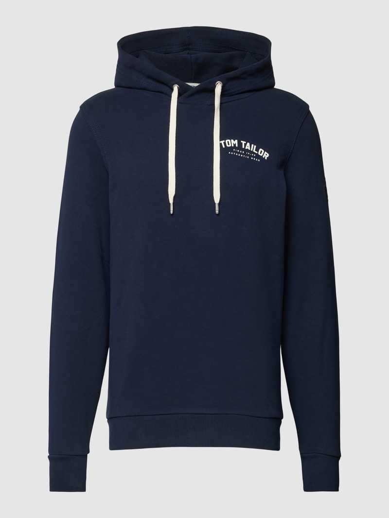 Hoodie mit Label-Detail in marineblau