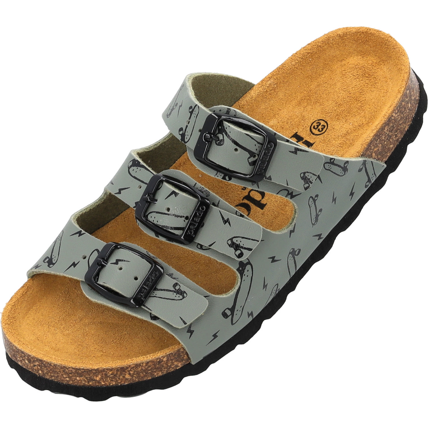 Palado Kids Capri B Print, Pantoletten, Kinder, Khaki Skater