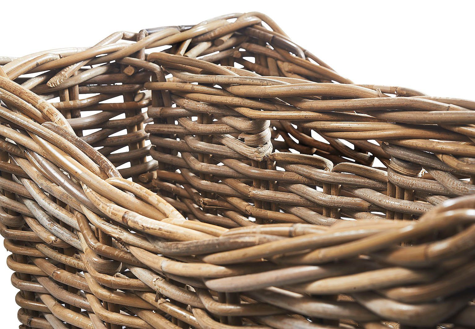 Kobolo Zeitungsständer Magazinsammler aus Rattan - kubu grey - 2 Fächer