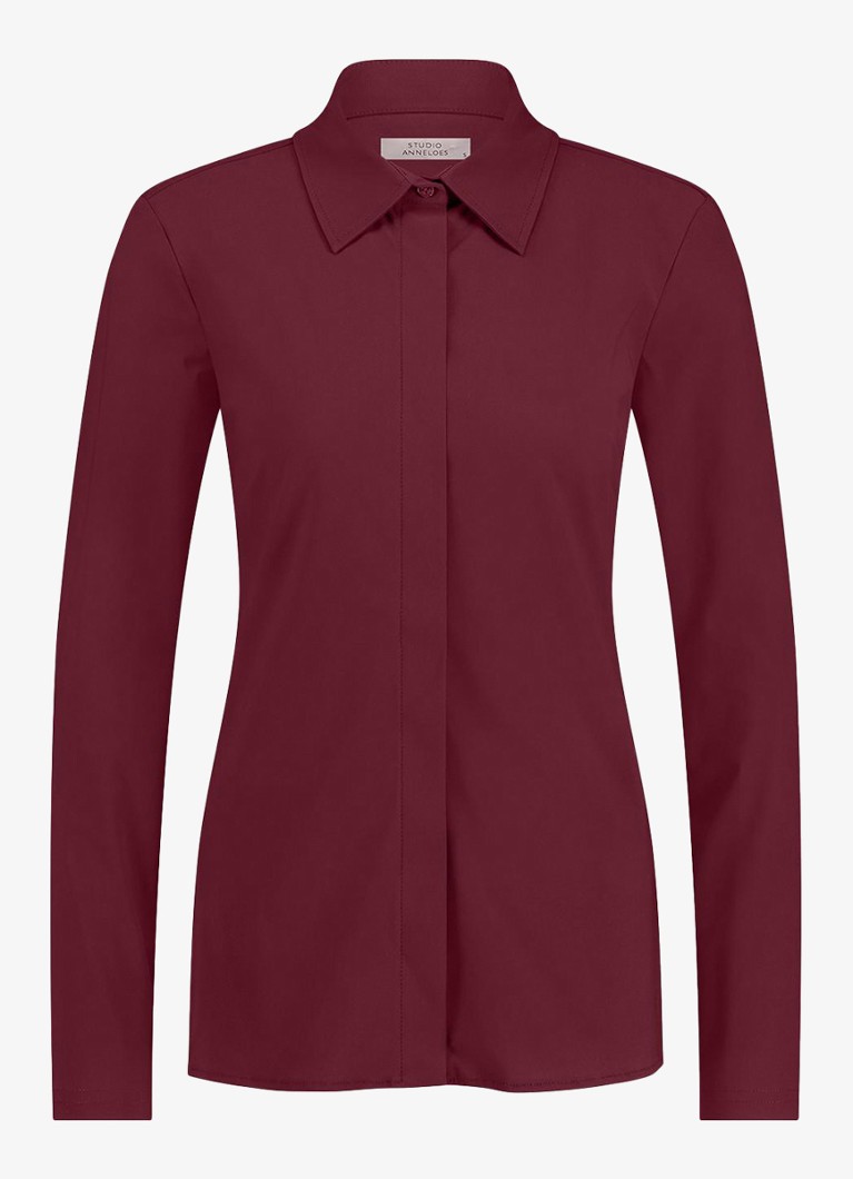 Studio Anneloes Poppy slim fit blouse with collar