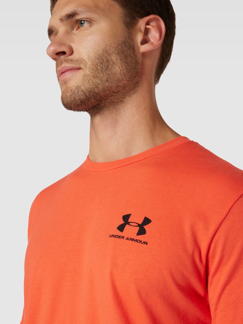 T-Shirt mit Label-Print in orange