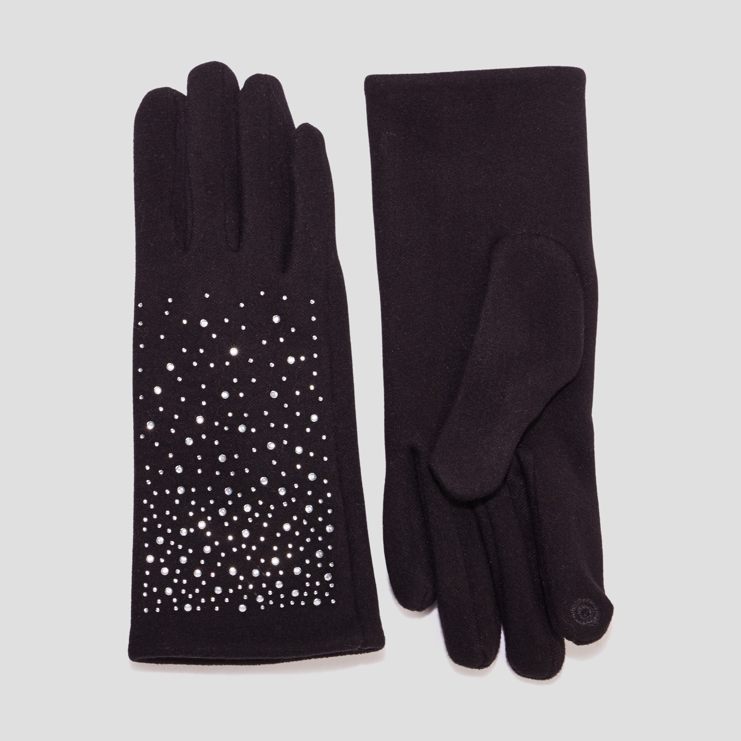 Gants à strass noir femme | La Halle