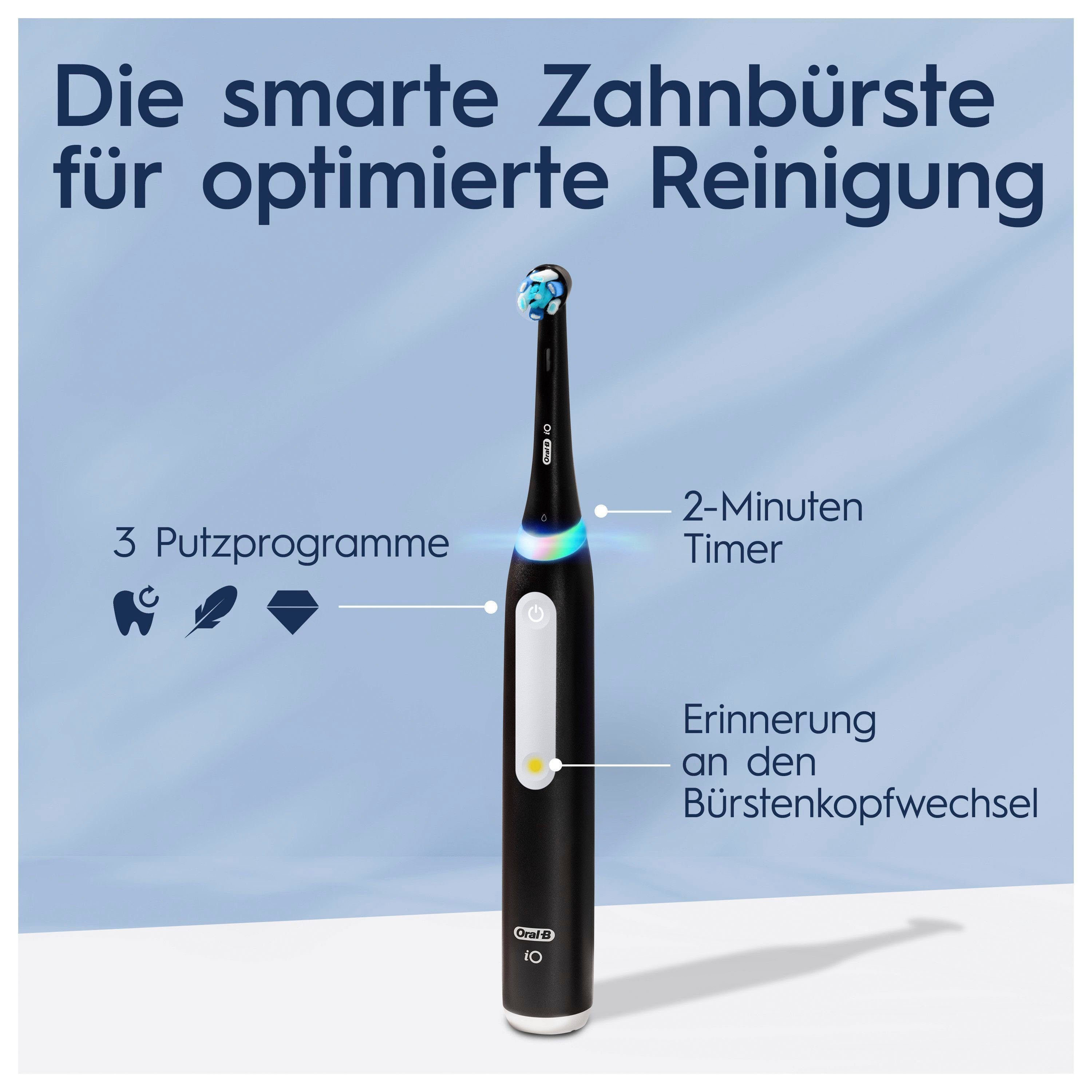 Oral-B Elektrische Zahnbürste iO Series 3 Doppelpack, Aufsteckbürsten: 2 St., Magnet-Technologie