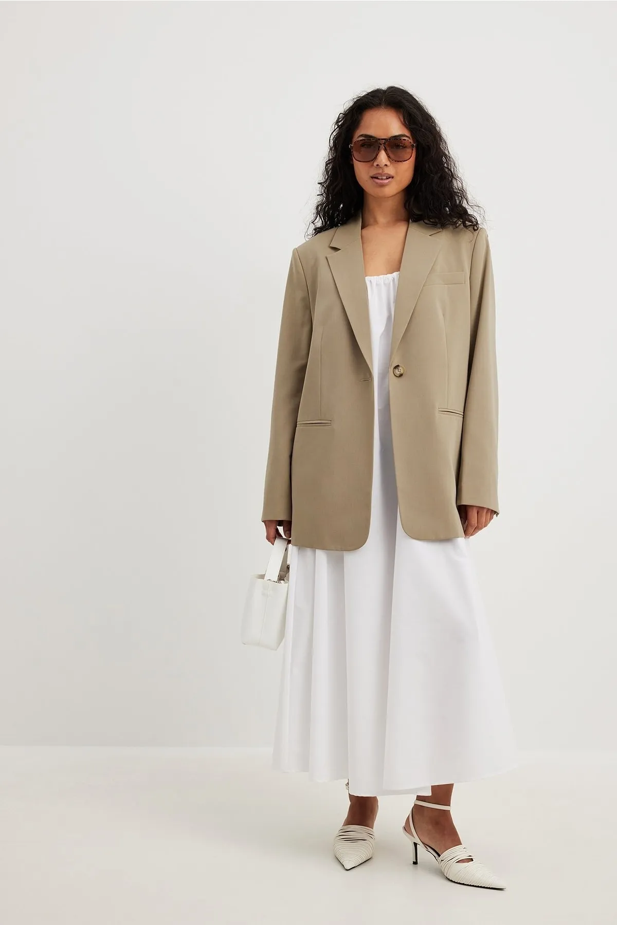 NA-KD  Blazer - Beige - Figurbetont