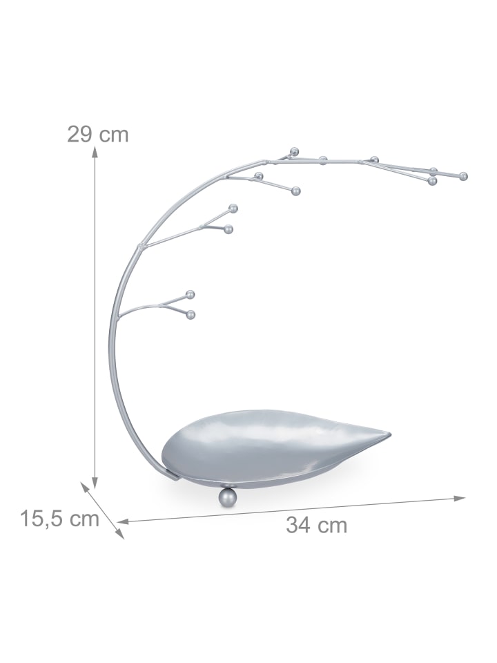 relaxdays Schmuckständer in Silber - (B)34 x (H)29 x (T)15,5 cm günstig kaufen onesize
