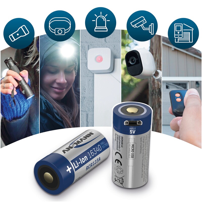Ansmann Akku Li-Ion 16340 850 mAh micro USB