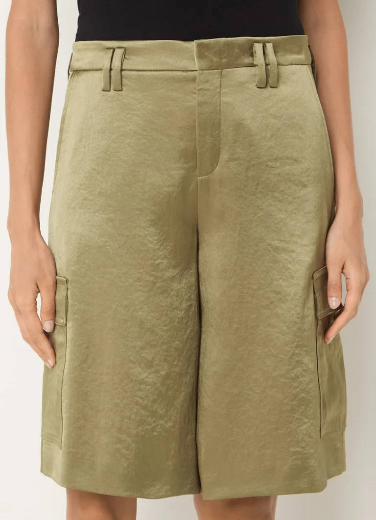 Short cargo DRYKORN Trail taille haute, coupe large, en satin avec poches latérales