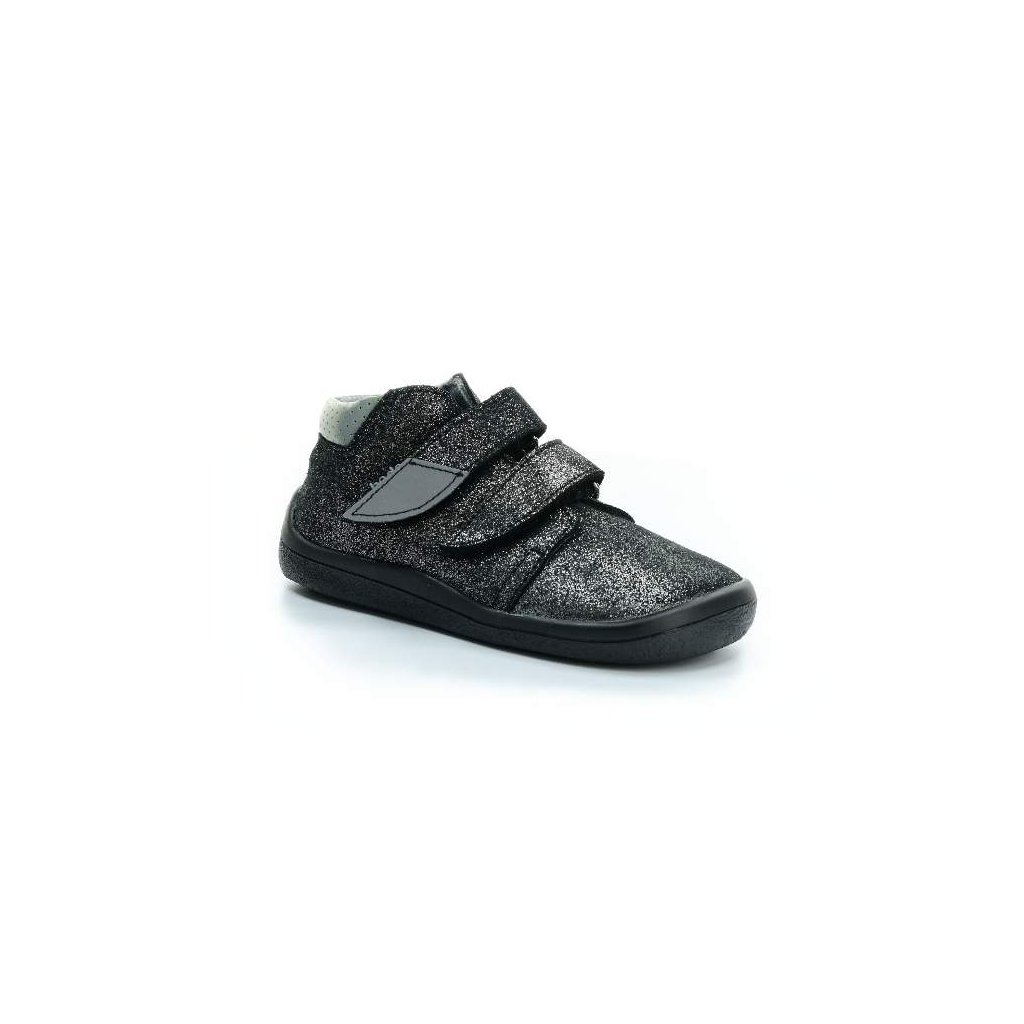 Beda Black Shine mit Membran (BF 0001/W/M/2/FW) schwarze Barfuß-Stiefeletten