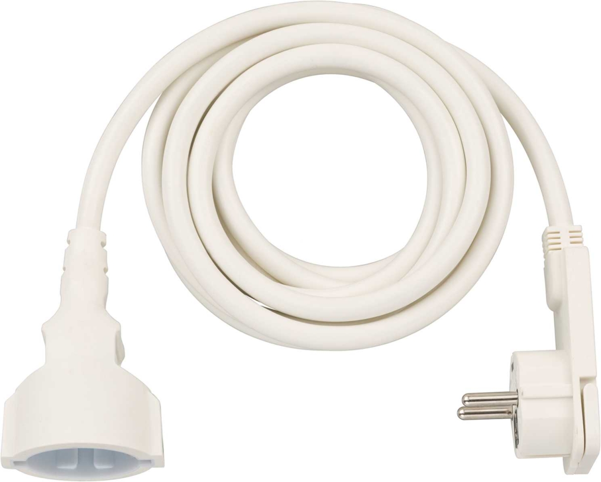 Brennenstuhl 1168980230 Kvalitetsplastskjøteledning med flatplugg 3m H05VV-F3G1.5 hvit
