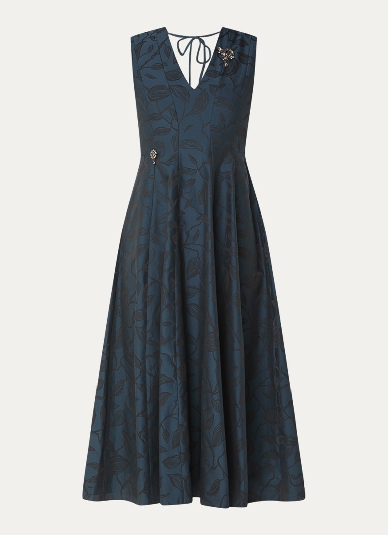 Abito midi Diego di MaxMara con stampa floreale e spilla