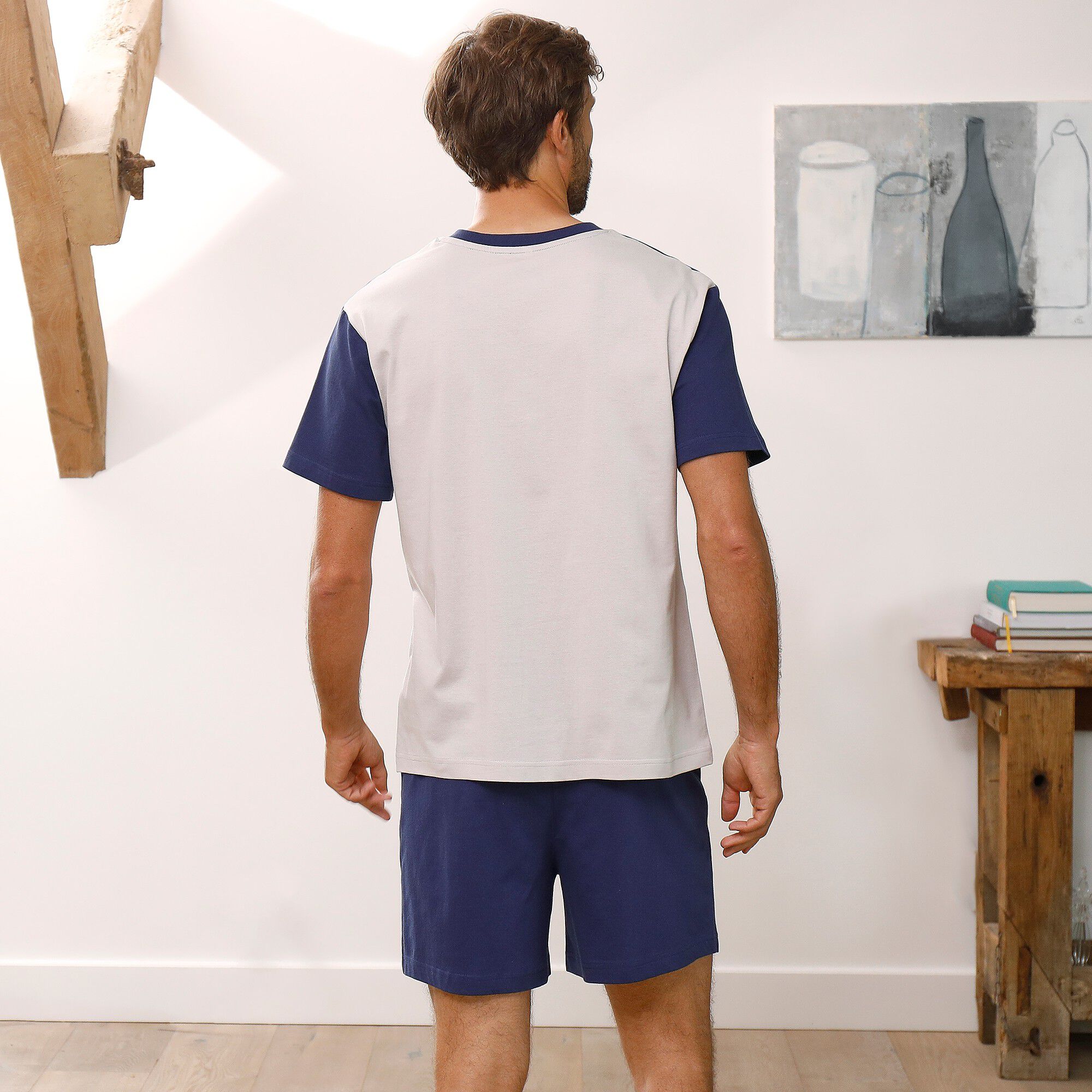 Pyjama short tricolore
